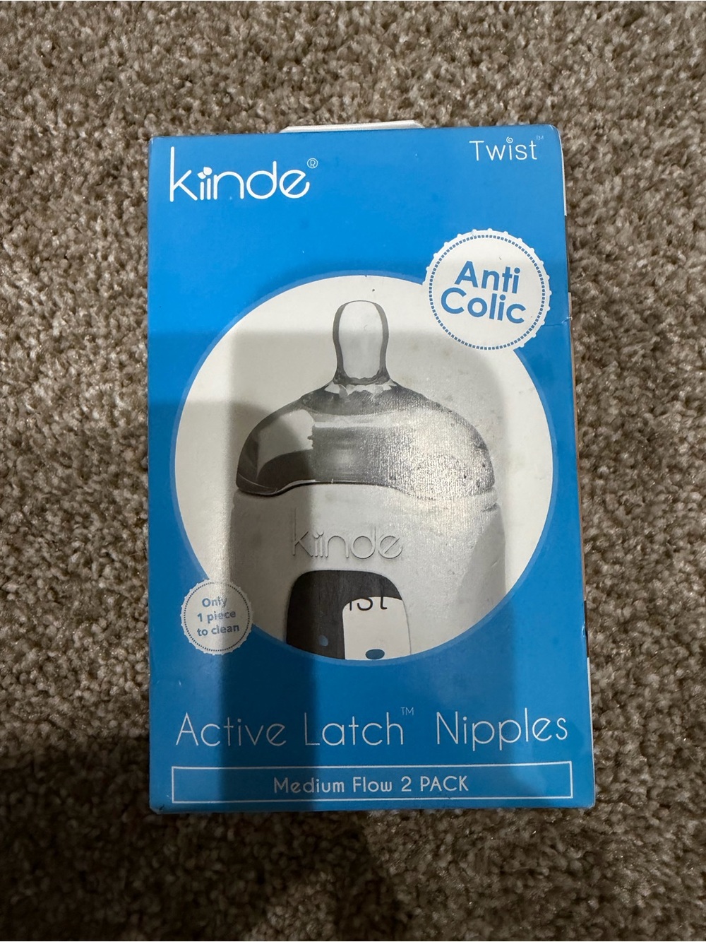 Twist Kinde Active Latch Nipples Medium Flow ~ Anti Colic New 2 In Pack